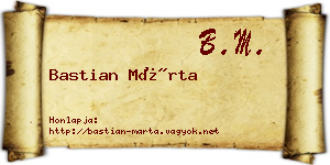 Bastian Márta névjegykártya